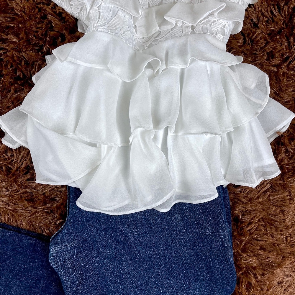 NEW! Lilly Pulitzer Olive Resort Tiered Ruffle Top - Picture 14 of 16